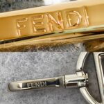 Fendi Bag Strap Beige with Smooth Calf Leather and Silver/Gold Hardware #ORSL-6 - Image 7