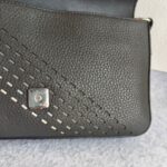 Fendi Baguette Crossbody/Belt Bag Grey with Calf Leather/Canvas and Silver Hardware #ORSL-2 - Image 5