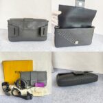 Fendi Baguette Crossbody/Belt Bag Grey with Calf Leather/Canvas and Silver Hardware #ORSL-2 - Image 2