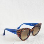 Fendi Fanny Sunglasses Brown/Blue with Acetate and Silver Hardware #OOUE-78