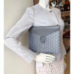 Goyard Commando Clutch Black/Grey with Goyardine Canvas/Calf Leather and Silver Hardware #GUETY-1 - Image 17