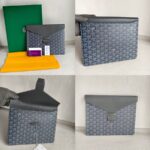 Goyard Commando Clutch Black/Grey with Goyardine Canvas/Calf Leather and Silver Hardware #GUETY-1 - Image 2