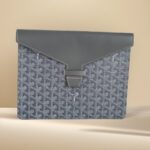 Goyard Commando Clutch Black/Grey with Goyardine Canvas/Calf Leather and Silver Hardware #GUETY-1