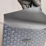 Goyard Commando Clutch Black/Grey with Goyardine Canvas/Calf Leather and Silver Hardware #GUETY-1 - Image 11