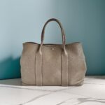 Hermes Garden Party 36 Etoupe with Negonda Leather and Palladium Plated Hardware #OROY-4