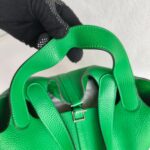 Hermes Picotin 22cm Bamboo Green with Clemence Leather and Palladium Plated Hardware #ORRE-2 - Image 14