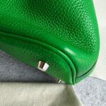 Hermes Picotin 22cm Bamboo Green with Clemence Leather and Palladium Plated Hardware #ORRE-2 - Image 12