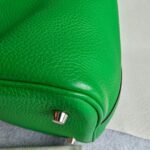 Hermes Picotin 22cm Bamboo Green with Clemence Leather and Palladium Plated Hardware #ORRE-2 - Image 10