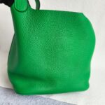 Hermes Picotin 22cm Bamboo Green with Clemence Leather and Palladium Plated Hardware #ORRE-2 - Image 5