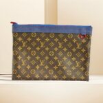 LV Pochette Apollo GM Brown/Blue/Red with Monogram Coated Canvas/Leather and Red Hardware #ORYS-1