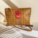 MCM Sling Bag Brown with Visetos Canvas and Gold Hardware #ORSE-4