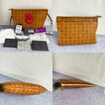 MCM Sling Bag Brown with Visetos Canvas and Gold Hardware #ORSE-4 - Image 2