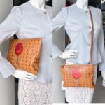 MCM Sling Bag Brown with Visetos Canvas and Gold Hardware #ORSE-4 - Image 22