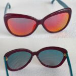 Matthew Williamson Sunglasses Blue/Maroon with Metal/Plastic and Gold Hardware#OOUE-90 - Image 3