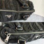Prada Bag Black with Nylon/Lambskin and Silver Hardware #OORU-18 - Image 9