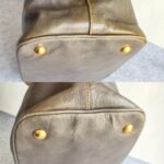 Prada Bag Light Cream/Grey with Glaced Calfskin and Gold Hardware #ORSE-2 - Image 11