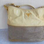 Prada Bag Light Cream/Grey with Glaced Calfskin and Gold Hardware #ORSE-2 - Image 3