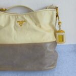 Prada Bag Light Cream/Grey with Glaced Calfskin and Gold Hardware #ORSE-2 - Image 4