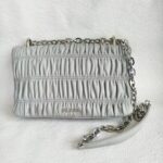 Prada Crossbody Bag Grey with Lambskin and Silver Hardware #ORKS-3
