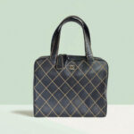 Chanel Vintage Tote Bag Black Calf Leather with Antique Gold Hardware #RELT-1