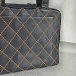 Chanel Vintage Tote Bag Black Calf Leather with Antique Gold Hardware #RELT-1 - Image 6