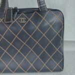 Chanel Vintage Tote Bag Black Calf Leather with Antique Gold Hardware #RELT-1 - Image 4