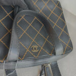 Chanel Vintage Tote Bag Black Calf Leather with Antique Gold Hardware #RELT-1 - Image 28