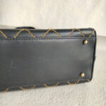 Chanel Vintage Tote Bag Black Calf Leather with Antique Gold Hardware #RELT-1 - Image 15