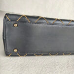 Chanel Vintage Tote Bag Black Calf Leather with Antique Gold Hardware #RELT-1 - Image 14