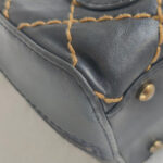 Chanel Vintage Tote Bag Black Calf Leather with Antique Gold Hardware #RELT-1 - Image 16