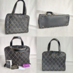 Chanel Vintage Tote Bag Black Calf Leather with Antique Gold Hardware #RELT-1 - Image 2