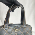 Chanel Vintage Tote Bag Black Calf Leather with Antique Gold Hardware #RELT-1 - Image 25