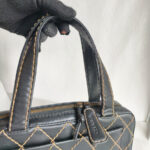 Chanel Vintage Tote Bag Black Calf Leather with Antique Gold Hardware #RELT-1 - Image 26