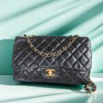 Chanel Jumbo Single Flap Black Lambskin with Gold Hardware #REUY-1