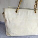Chanel Vintage Shopper Bag White Grained Calfskin with Gold Hardware #REEC-1 - Image 4