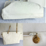 Chanel Vintage Shopper Bag White Grained Calfskin with Gold Hardware #REEC-1 - Image 6
