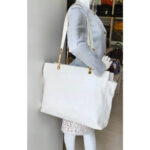 Chanel Vintage Shopper Bag White Grained Calfskin with Gold Hardware #REEC-1 - Image 27
