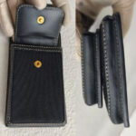 Fendi Belt Bag Black Calf Leather with Canvas and Gold Hardware #ORSL-3 - Image 5