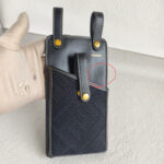 Fendi Belt Bag Black Calf Leather with Canvas and Gold Hardware #ORSL-3 - Image 3