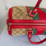 Gucci Boston Bag Brown Canvas with Red Leather and Gold Hardware #GUEOR-1 - Image 9