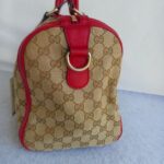 Gucci Boston Bag Brown Canvas with Red Leather and Gold Hardware #GUEOR-1 - Image 7