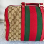 Gucci Boston Bag Brown Canvas with Red Leather and Gold Hardware #GUEOR-1 - Image 5