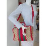 Gucci Boston Bag Brown Canvas with Red Leather and Gold Hardware #GUEOR-1 - Image 33
