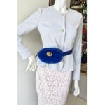 Gucci Marmont Waist Bag Blue Velvet with Leather and Gold Hardware #ORRT-4 - Image 18