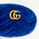 Gucci Marmont Waist Bag Blue Velvet with Leather and Gold Hardware #ORRT-4 - Image 4
