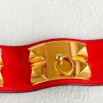 Hermes CDC Bracelet Size XS Red Swift Leather with Gold Hardware #RELE-6 - Image 3