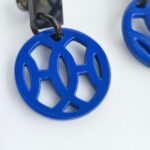 Hermes Hava Earring Small Blue/Black Buffalo Horn Lacquered Wood #RELE-15 - Image 5