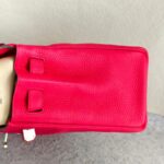 Hermes Kelly 28 Rose Extreme Clemence Leather with Palladium Plated Hardware #REUR-2 - Image 9