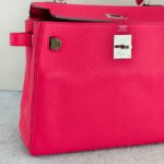 Hermes Kelly 28 Rose Extreme Clemence Leather with Palladium Plated Hardware #REUR-2 - Image 3