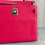 Hermes Kelly 28 Rose Extreme Clemence Leather with Palladium Plated Hardware #REUR-2 - Image 4